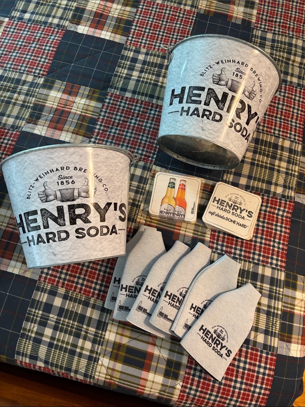 Branded Galvanized Drink Buckets & White Can Coolers